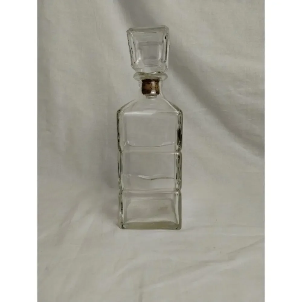 Vintage Seagram & Sons Whiskey Empty Glass Bottle Decanter Seagrams - Canada
